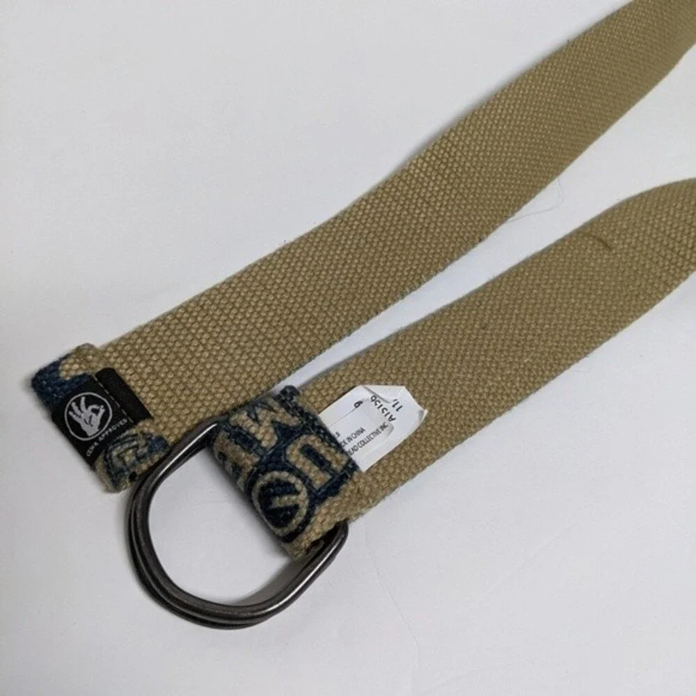 Kids D Ring Webbing Belt Beige & Navy